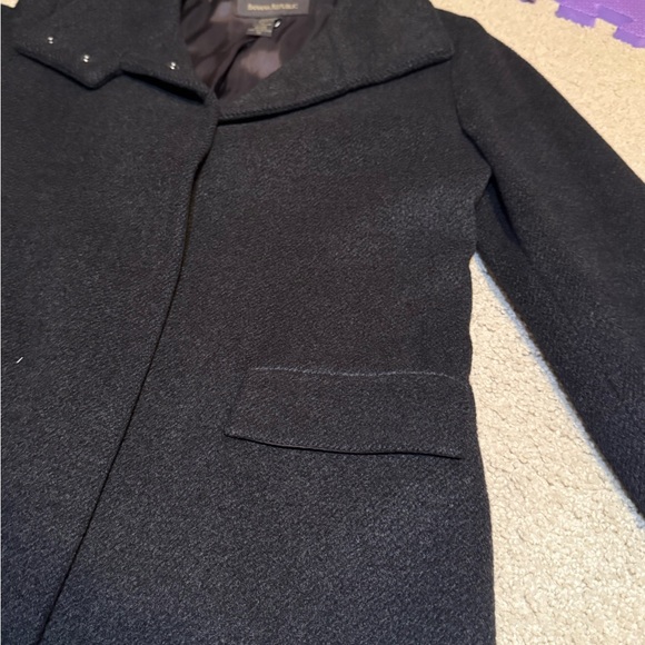 Banana Republic Black Trench Coat Timeless Design - Picture 2 of 7